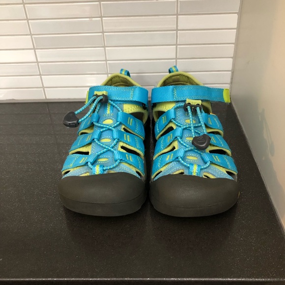 Keens kids turquoise and yellow sandals - Picture 2 of 8